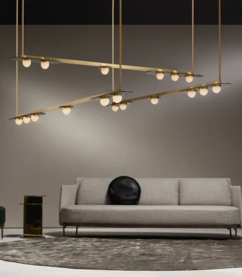 Brass finish modulo horizontal chandeliers by glitteron lights