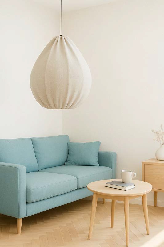 Fabric pendant light for cafés by glitteron lights