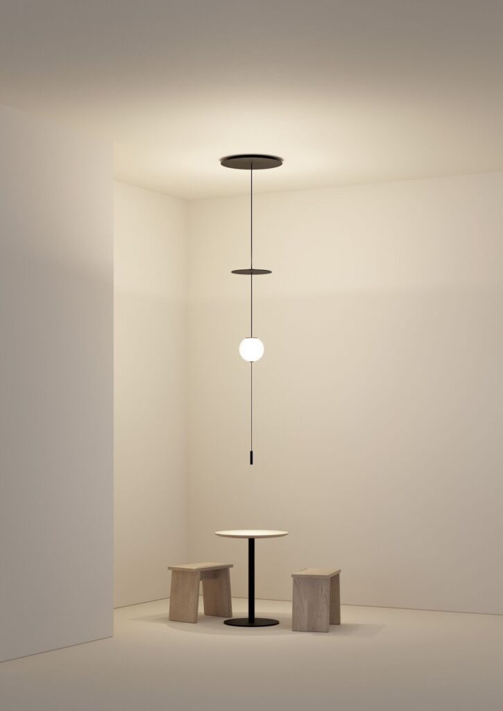 Bk finish sleek suspendent light for soft illumination by glitteron lights