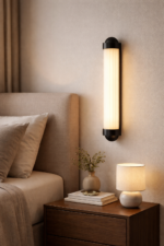 Sleek echo glow bk finish minimal wall light by glitteron lights