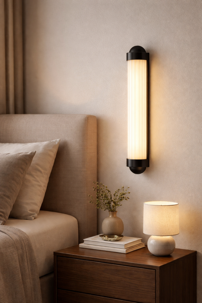 Sleek echo glow bk finish minimal wall light by glitteron lights