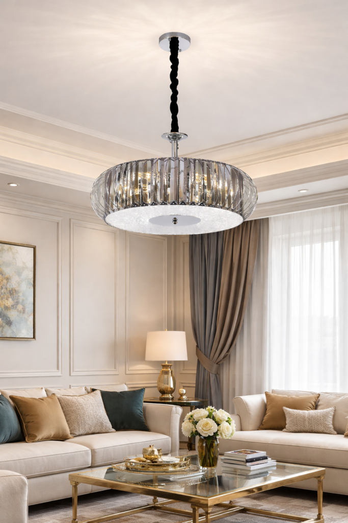 Smokey chandelier for commercial spaces by glitteron lights
