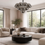 Black smokey globe cluster chandelier for artistic look by glitteron lights