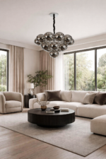 Black smokey globe cluster chandelier for artistic look by glitteron lights