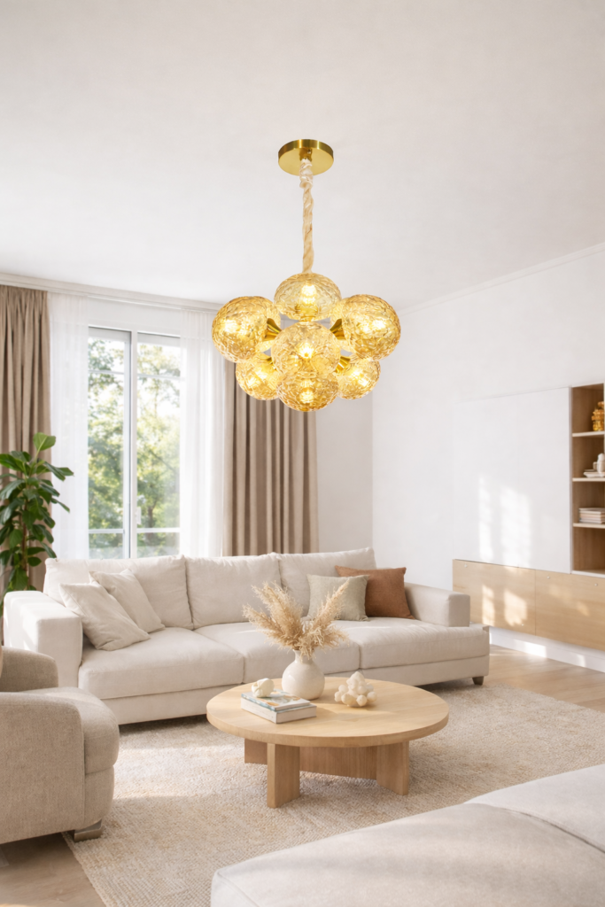 Modern luxury style chandelier for statement lighting by glitteron lights