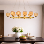 Contemporary gold ring chandelier by glitteron lights