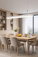 Modern oval linear chandelier for conference spaces by glitteron lights