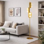 Golden finish standing floor lamp for cozy corners by glitteron lights