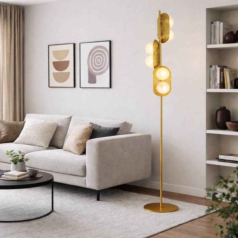 Golden finish standing floor lamp for cozy corners by glitteron lights