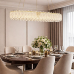 Oval shape contemporary dining chandelier for modern villas