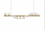 Modern linear marble globe chandelier for modern cafes