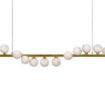 Modern linear marble globe chandelier for modern cafes